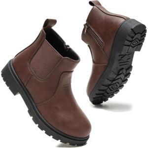 imageDaclay Girls Boots Childrens Boots Outdoor Boots Girls Plush Short Boots Boys bootsBrownp03