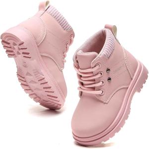 imageDaclay Girls Boots Childrens Boots Outdoor Boots Girls Plush Short Boots Boys bootsPink