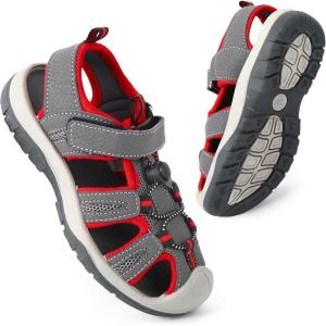 imageDaclay Boys Casual Sports Kids Sandals Breathable Lightweight Fashionable Childrens Outdoor Girls SandalsRed