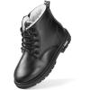 imageDaclay Kids Boots Children Boys and Girls CandyColored Waterproof and Velvet BootsBlacky4368