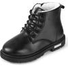 imageDaclay Kids Boots Children Boys and Girls CandyColored Waterproof and Velvet BootsBlacky4368
