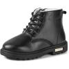 imageDaclay Kids Boots Children Boys and Girls CandyColored Waterproof and Velvet BootsBlacky4368