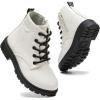 imageDaclay Girls Boots Childrens Boots Outdoor Boots Girls Plush Short Boots Boys bootsWhitep000
