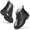 imageDaclay Kids Boots Children Boys and Girls CandyColored Waterproof and Velvet BootsBlacky4368