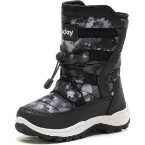 imageDaclay Kids Boys Girls Unisex Toddler Snow Boots SlipResistant Waterpoof Winter Fashion ShoeBlackxdx11