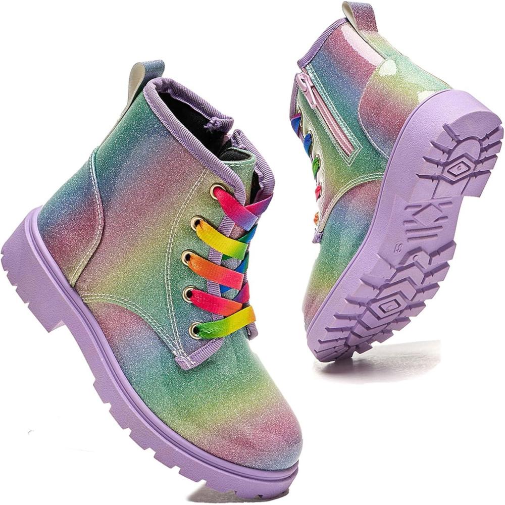 imageDaclay Kids Girls Boots Childrens Boots Outdoor Boots Girls Plush Short Boots Boys bootsPurple