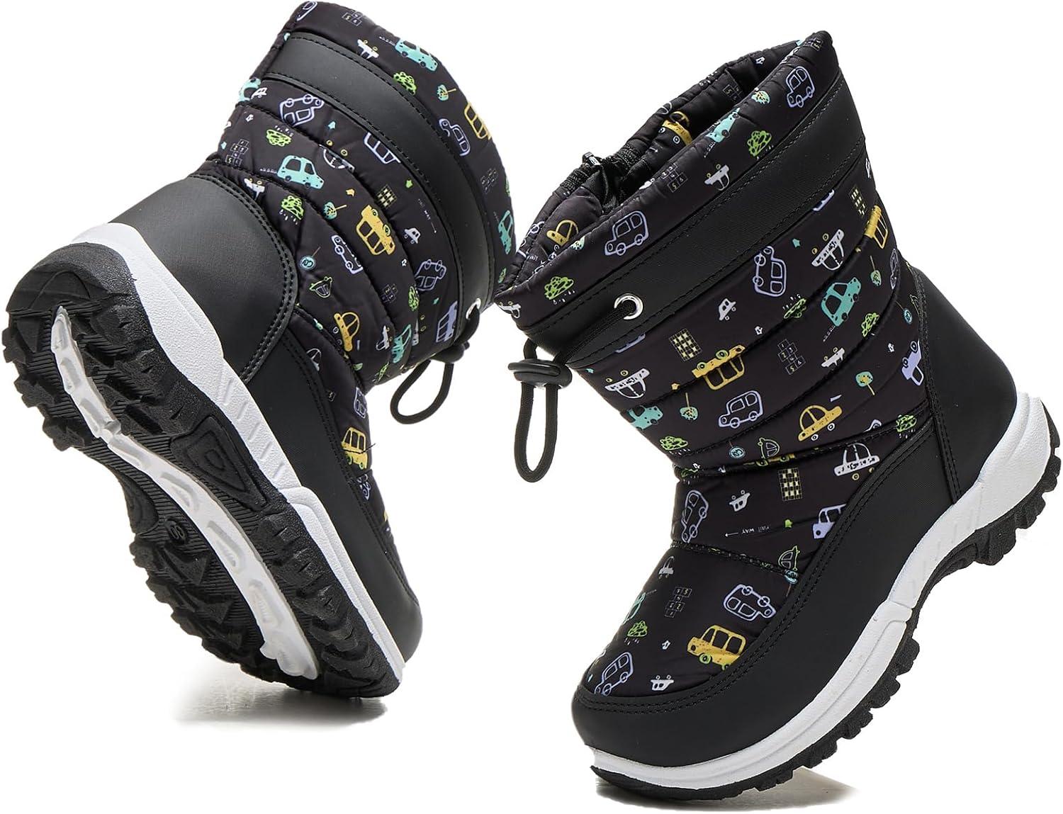 imageDaclay Kids Boys Girls Unisex Toddler Snow Boots SlipResistant Waterpoof Winter Fashion ShoeBlackxdx10