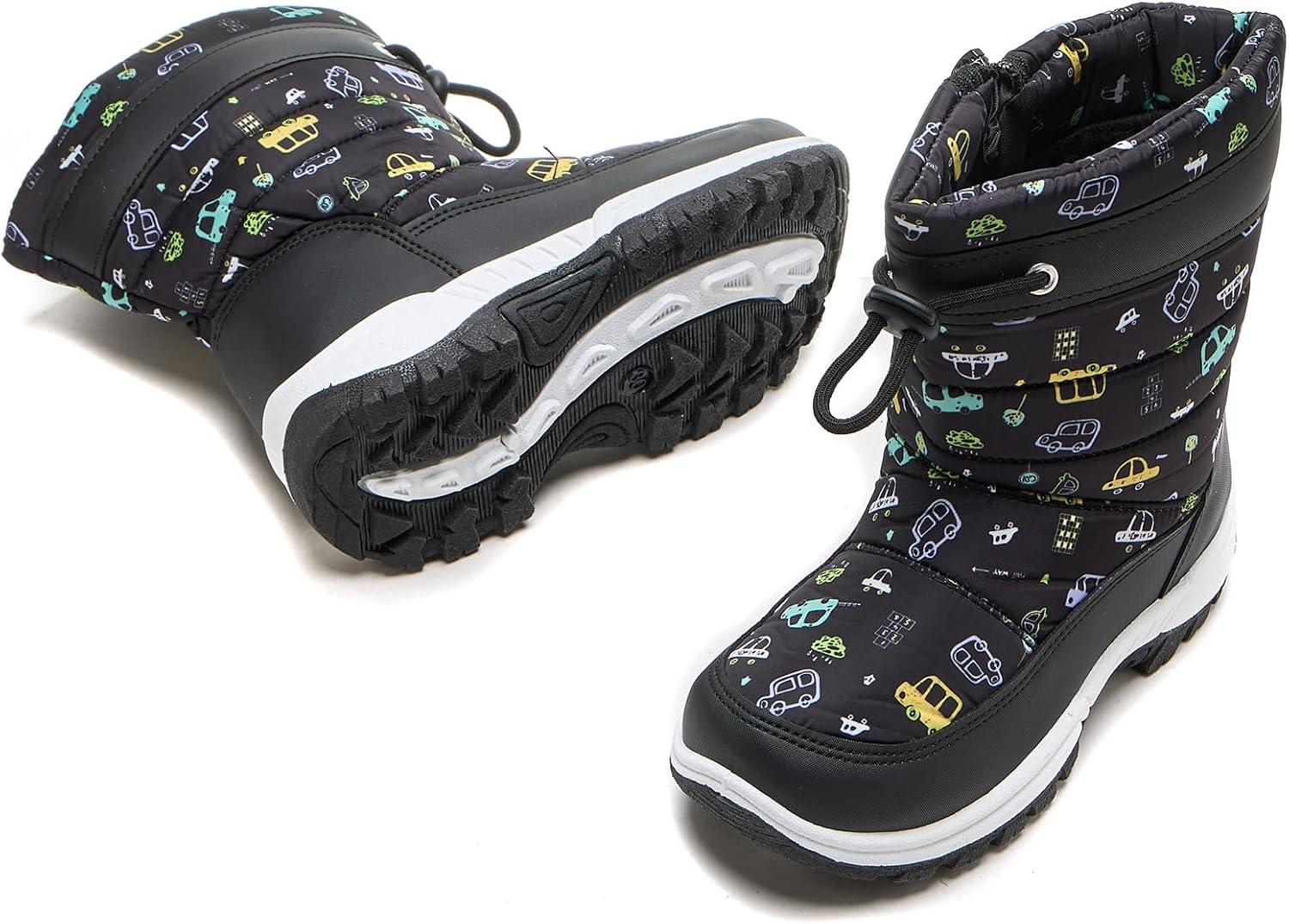 imageDaclay Kids Boys Girls Unisex Toddler Snow Boots SlipResistant Waterpoof Winter Fashion ShoeBlackxdx10
