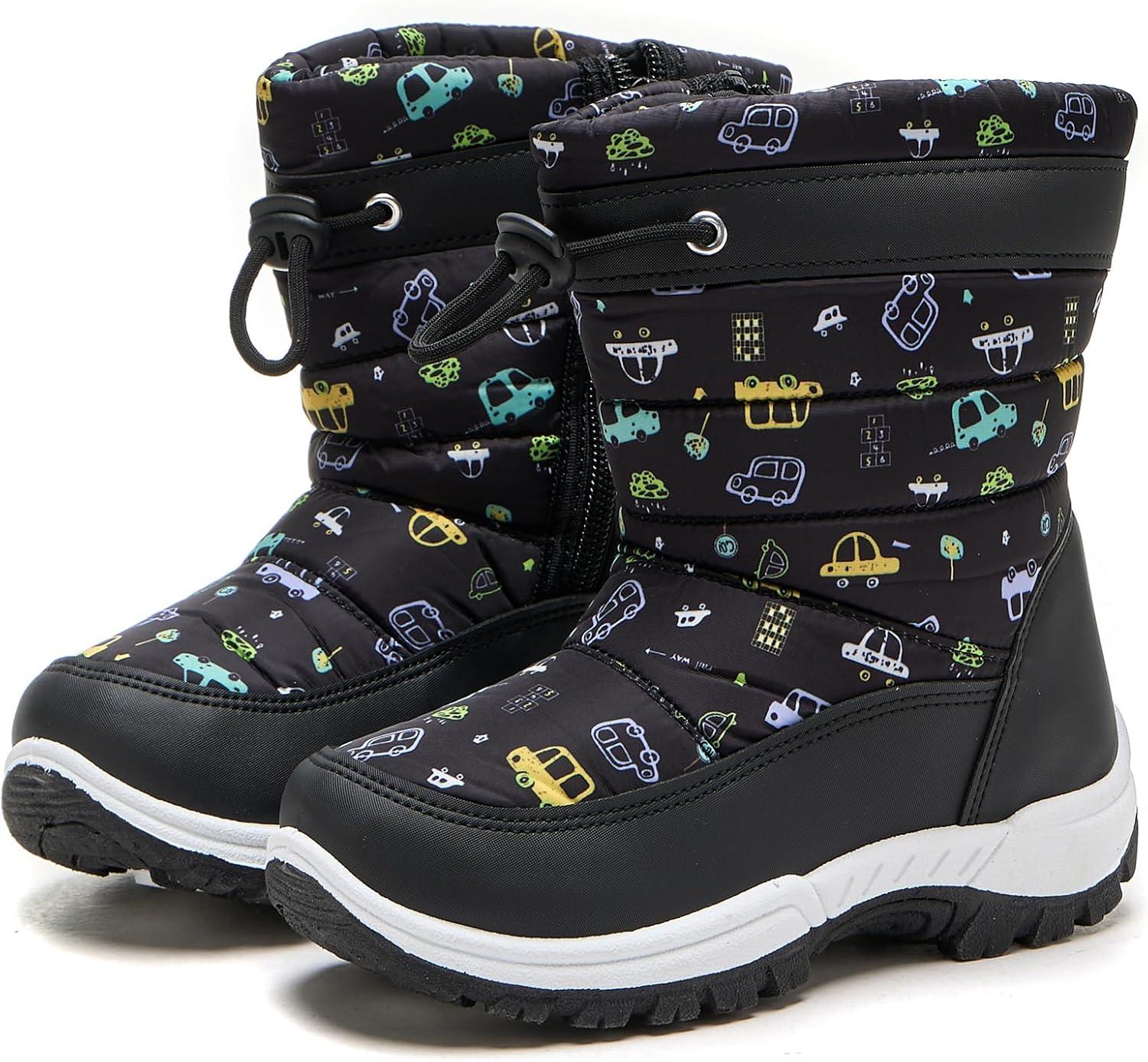 imageDaclay Kids Boys Girls Unisex Toddler Snow Boots SlipResistant Waterpoof Winter Fashion ShoeBlackxdx10