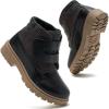 imageDaclay Toddler Boys Girls Boots Kids Work Boots Winter Snow Boot Hiking Outdoor ShoesBlackp12