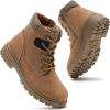 imageDaclay Toddler Boys Girls Boots Kids Work Boots Winter Snow Boot Hiking Outdoor ShoesBrown