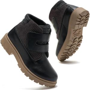 imageDaclay Toddler Boys Girls Boots Kids Work Boots Winter Snow Boot Hiking Outdoor ShoesBlackp12