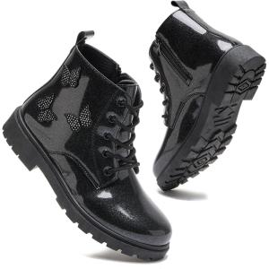 imageDaclay Toddler Boys Girls Boots Kids Work Boots Winter Snow Boot Hiking Outdoor ShoesBlackp05
