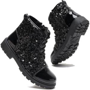 imageDaclay Toddler Boys Girls Boots Kids Work Boots Winter Snow Boot Hiking Outdoor ShoesBlackp06