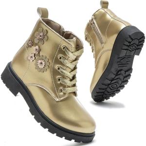 imageDaclay Toddler Boys Girls Boots Kids Work Boots Winter Snow Boot Hiking Outdoor ShoesGoldp16