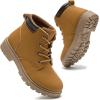 image:imageDaclay Toddler Boys Girls Boots Kids Work Boots Winter Snow Boot Hiking Outdoor ShoesBrownp722