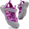 image:imageDaclay Kids Athletic Sandals Boys and Girls Outdoor Hiking Sports ClosedToe Sandal Pool Beach Shoes Summer Water ShoesPurplepxl24