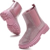 image:imageDaclay Toddler Boys Girls Side Zipper Boots Kids Work Boots Winter Snow Boot Hiking Outdoor Shoes Hook amp LoopPinklh2