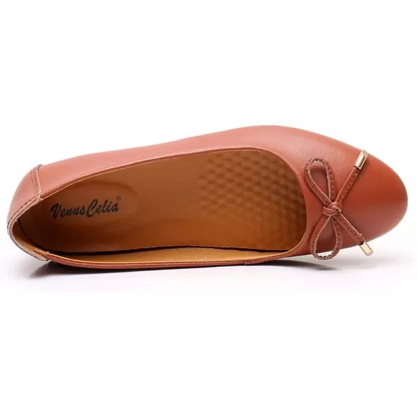 VenusCelia Women's Bowknot Ballet Dance Flat Shoe