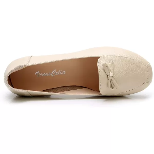 VenusCelia Women's Bowknot Wide Flat Shoe