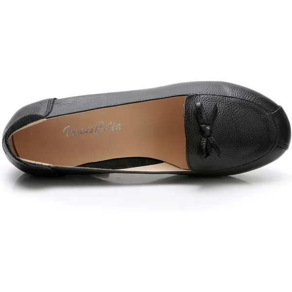 VenusCelia Women's Bowknot Wide Flat Shoe