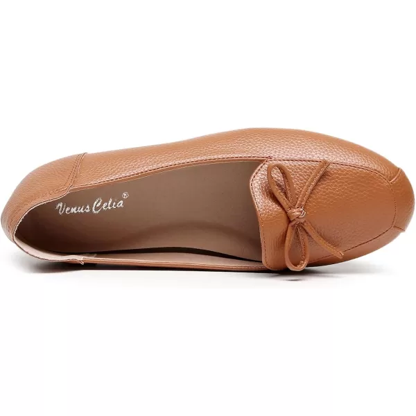 VenusCelia Women's Bowknot Wide Flat Shoe