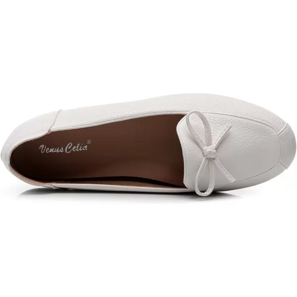 VenusCelia Women's Bowknot Wide Flat Shoe