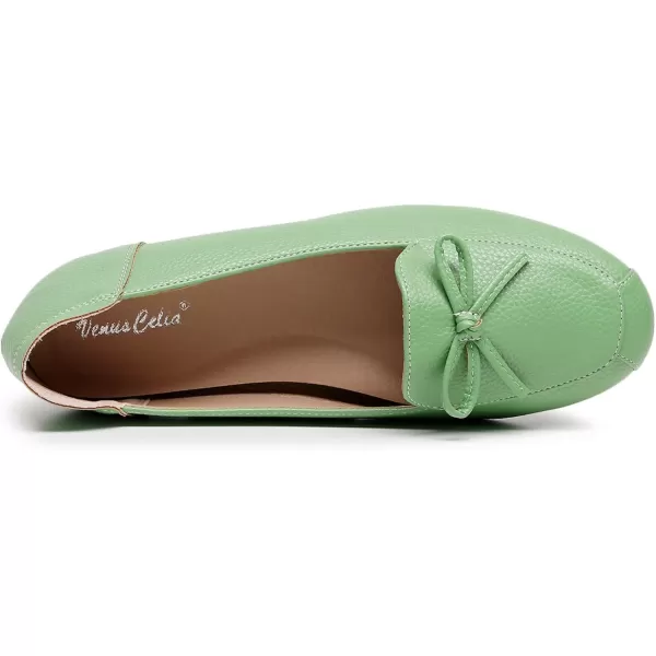 VenusCelia Women's Bowknot Wide Flat Shoe
