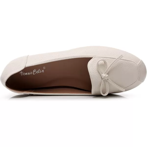 VenusCelia Women's Bowknot Wide Flat Shoe