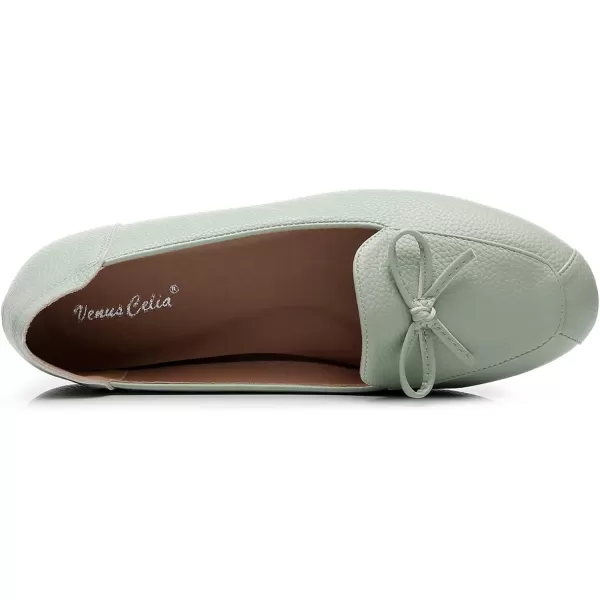VenusCelia Women's Bowknot Wide Flat Shoe