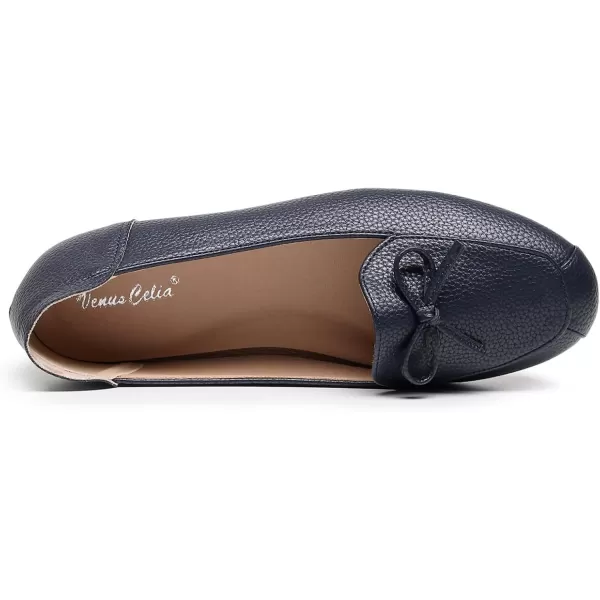 VenusCelia Women's Bowknot Wide Flat Shoe