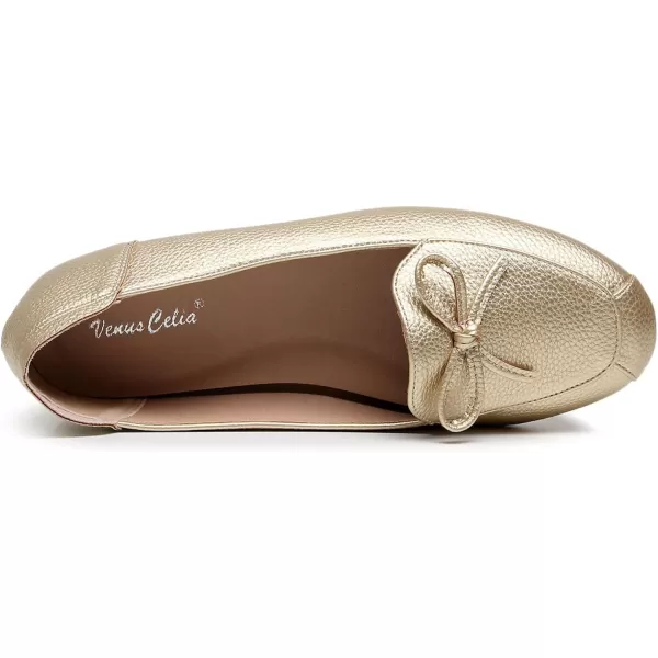 VenusCelia Women's Bowknot Wide Flat Shoe
