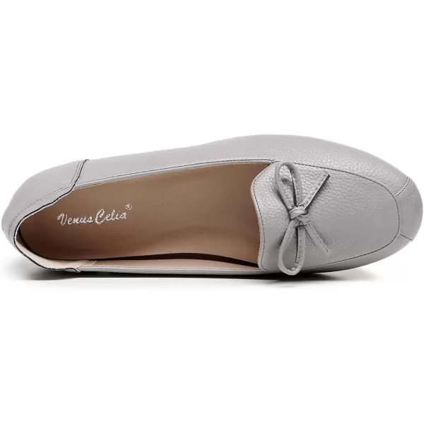 VenusCelia Women's Bowknot Wide Flat Shoe