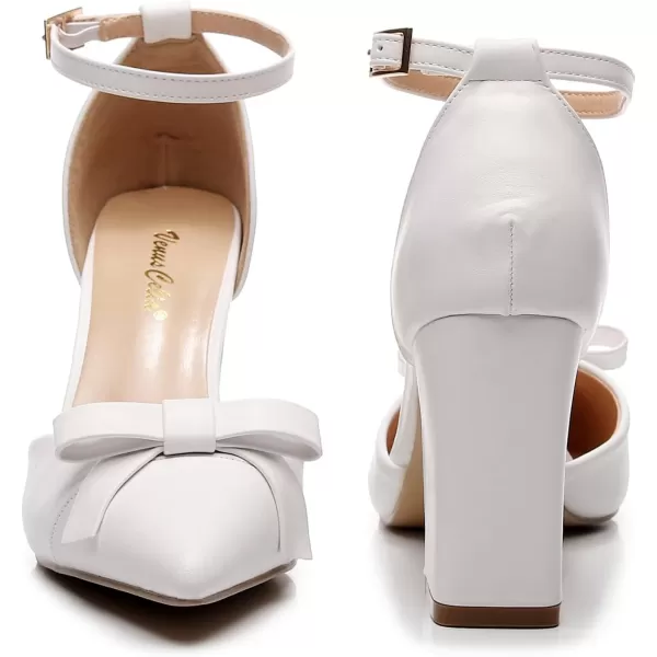 VenusCelia Women's Brightest Strap Pump Block Heel Shoe