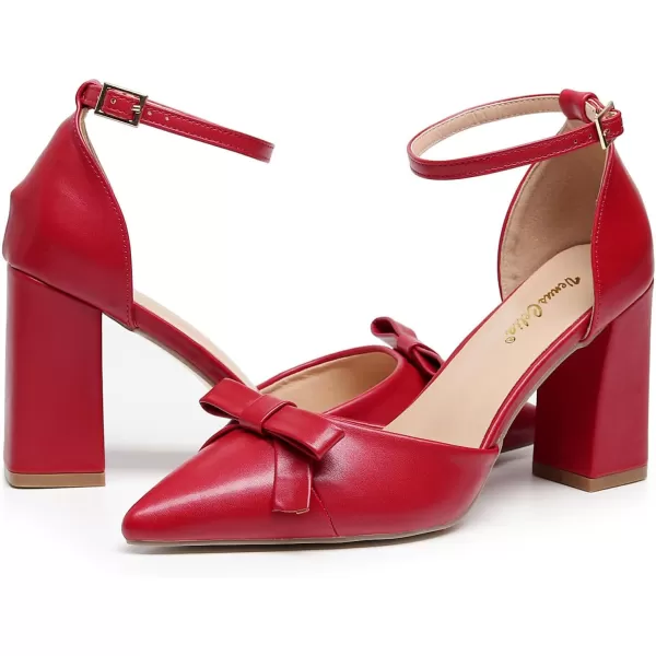 VenusCelia Women's Brightest Strap Pump Block Heel Shoe