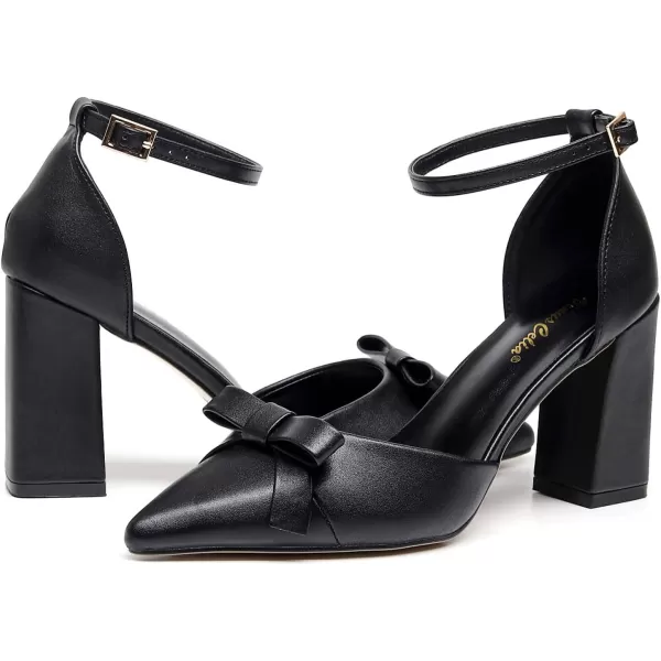 VenusCelia Women's Brightest Strap Pump Block Heel Shoe