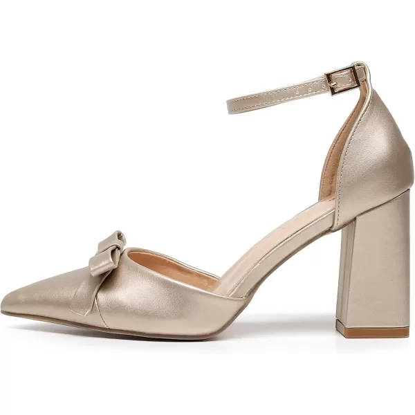 VenusCelia Women's Brightest Strap Pump Block Heel Shoe