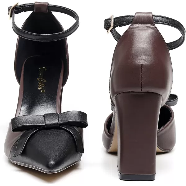 VenusCelia Women's Brightest Strap Pump Block Heel Shoe