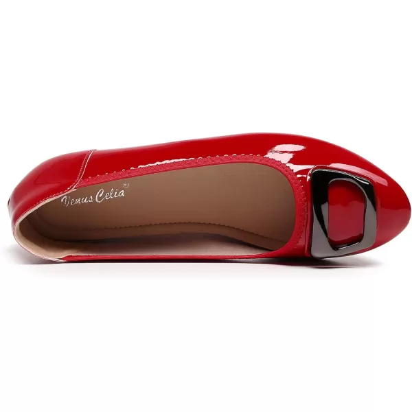 VenusCelia Women's Buckle Dance Flats Shoe