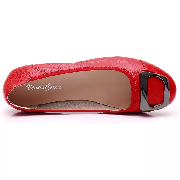 VenusCelia Women's Buckle Dance Flats Shoe