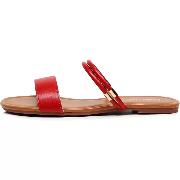 VenusCelia Women's Double Straps Flat Sandal