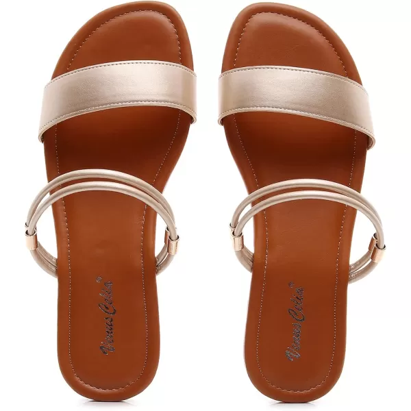 VenusCelia Women's Double Straps Flat Sandal