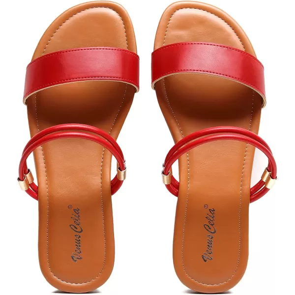 VenusCelia Women's Double Straps Flat Sandal