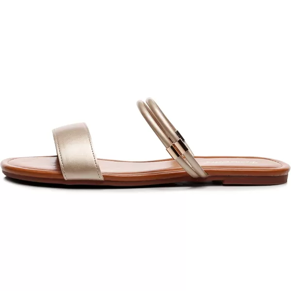 VenusCelia Women's Double Straps Flat Sandal