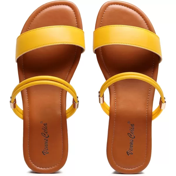 VenusCelia Women's Double Straps Flat Sandal