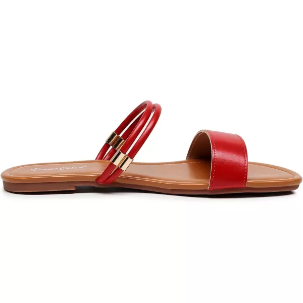 VenusCelia Women's Double Straps Flat Sandal