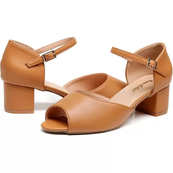 VenusCelia Women's Easy Going Strap Pump Chunky Heeled Sandal