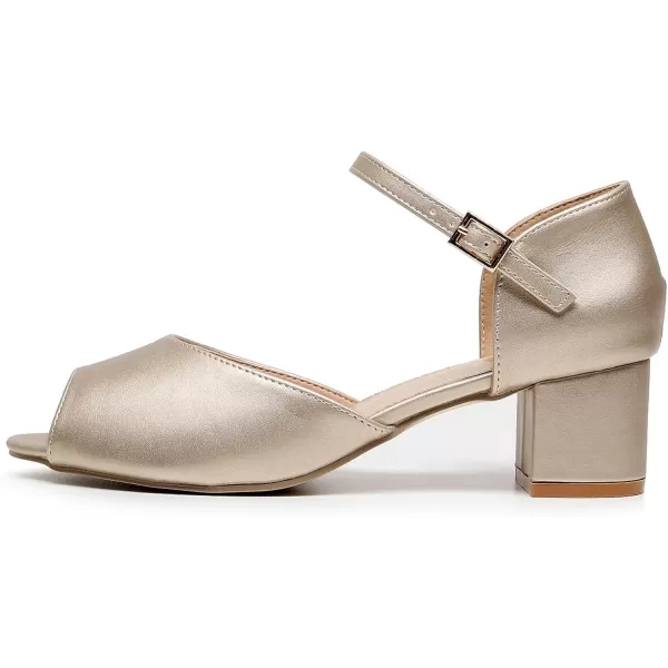 VenusCelia Women's Easy Going Strap Pump Chunky Heeled Sandal