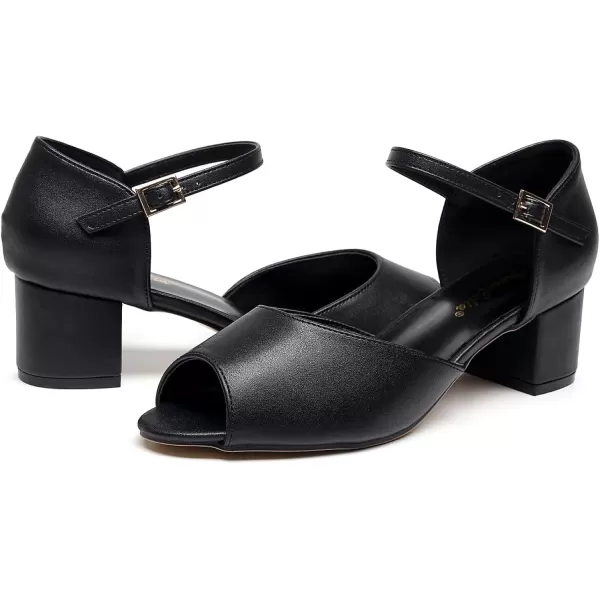 VenusCelia Women's Easy Going Strap Pump Chunky Heeled Sandal