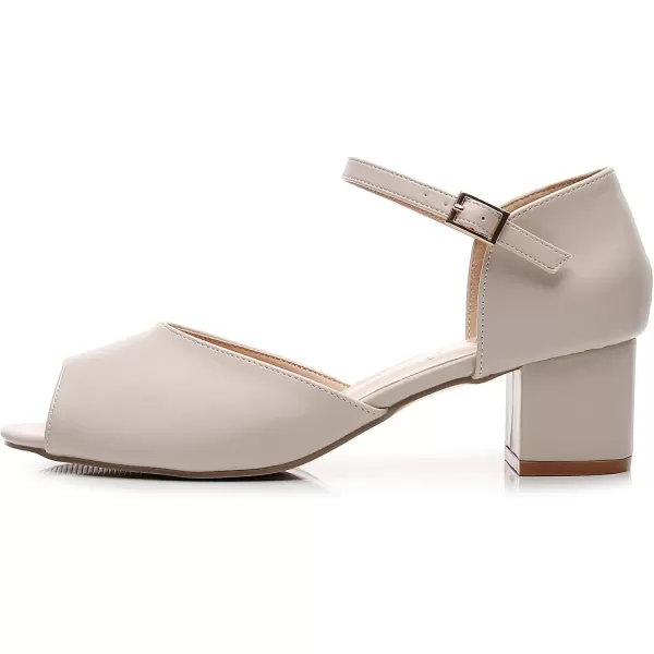 VenusCelia Women's Easy Going Strap Pump Chunky Heeled Sandal